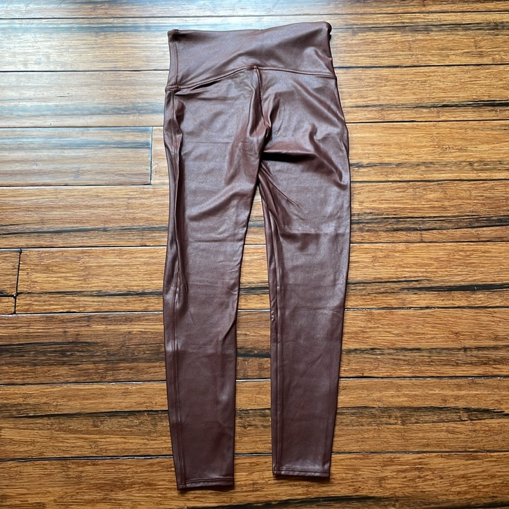 Spanx Faux Leather Leggings Burgundy - Picture 7 of 7